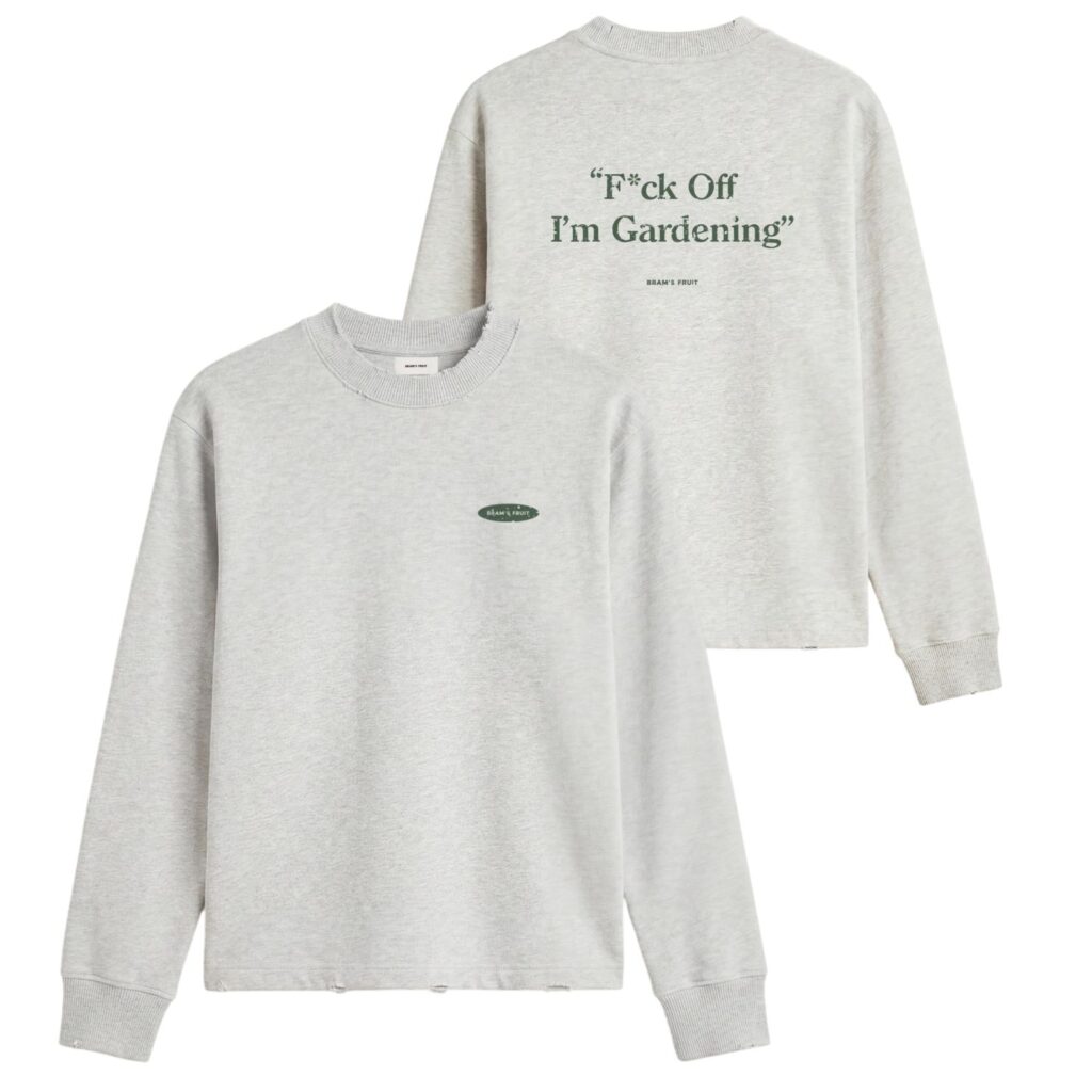 Bram's Fruit Gardening Distressed Longsleeve T-shirt Grijs