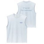 Bram's Fruit Gardening Distressed Sleeveless T-shirt Licht Blauw