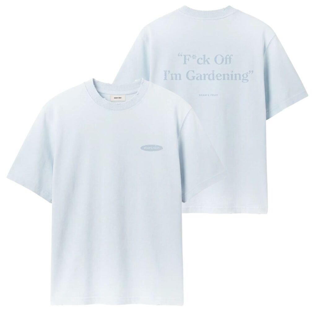Bram's Fruit Gardening Distressed T-shirt Licht Blauw