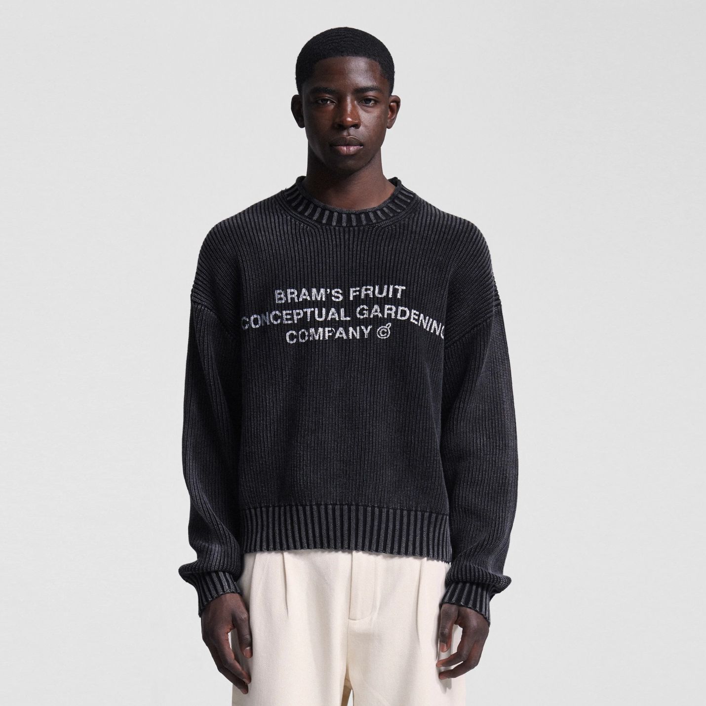 Bram’s Fruit Stamp Knit Sweater Antraciet