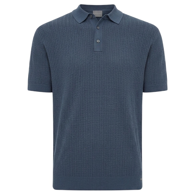 Gentiluomo 3 Buttons Knitted Polo Donker Blauw