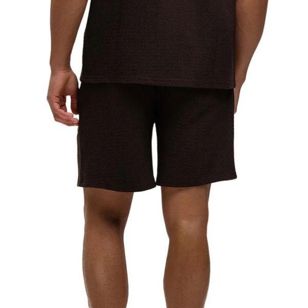 Malelions Diagonal Seersucker Korte Broek Bruin