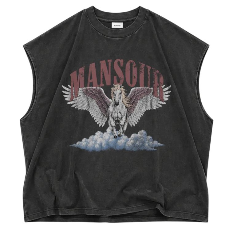 Mansour Cloud Runner Sleeveless T-shirt Zwart