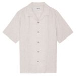 NN.07 Julio Open Collar Linen Overhemd Off White