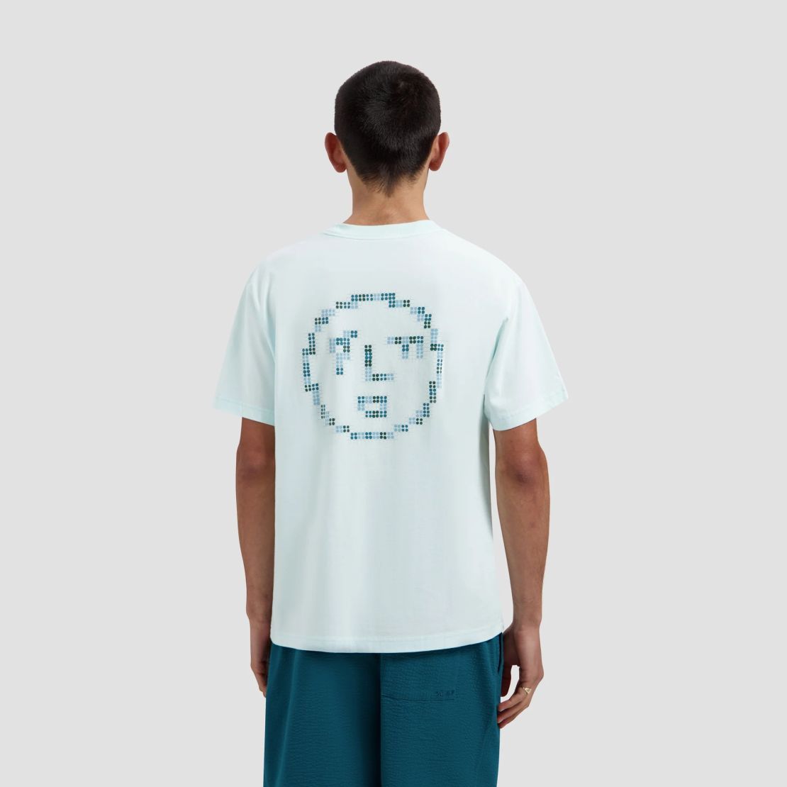 Olaf Dotted Face T-shirt Licht Blauw