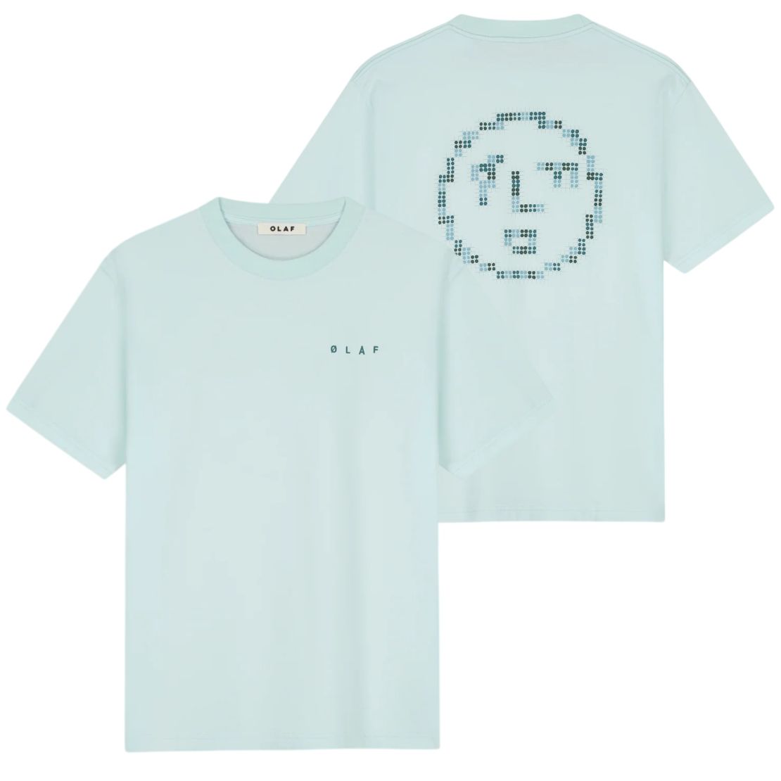 Olaf Dotted Face T-shirt Licht Blauw
