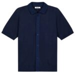 Olaf Linen Knitted Overhemd Navy