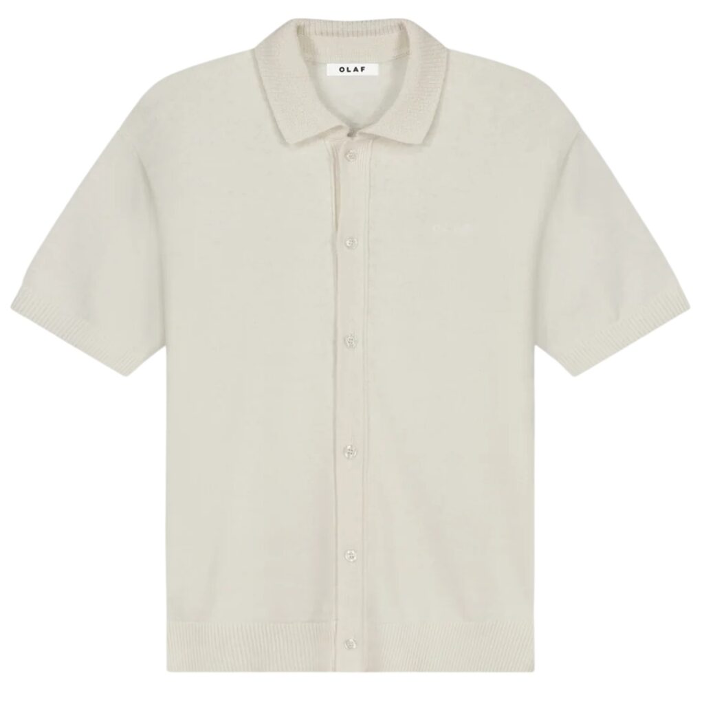 Olaf Linen Knitted Overhemd Off White