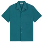 Olaf Seersucker Camp Overhemd Blauw