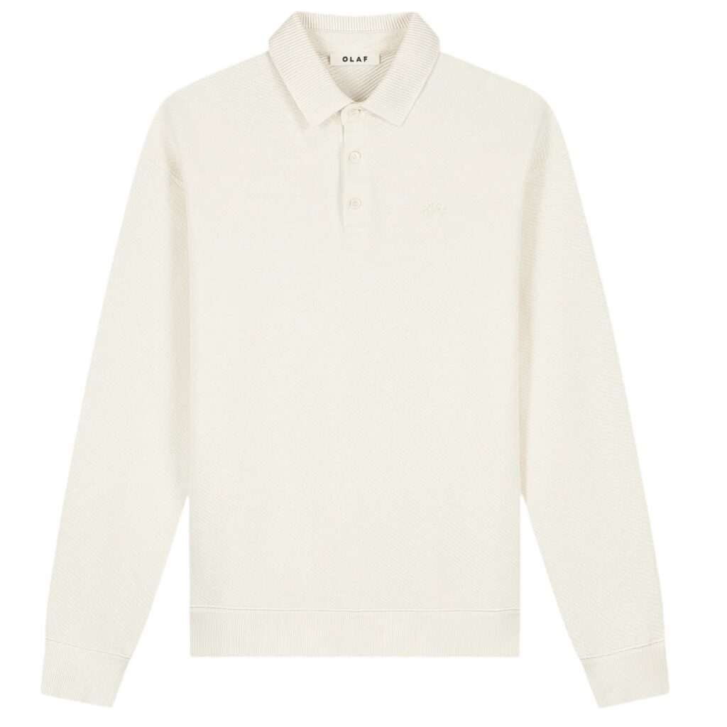 Olaf Signature Oversized Longsleeve Polo Off White