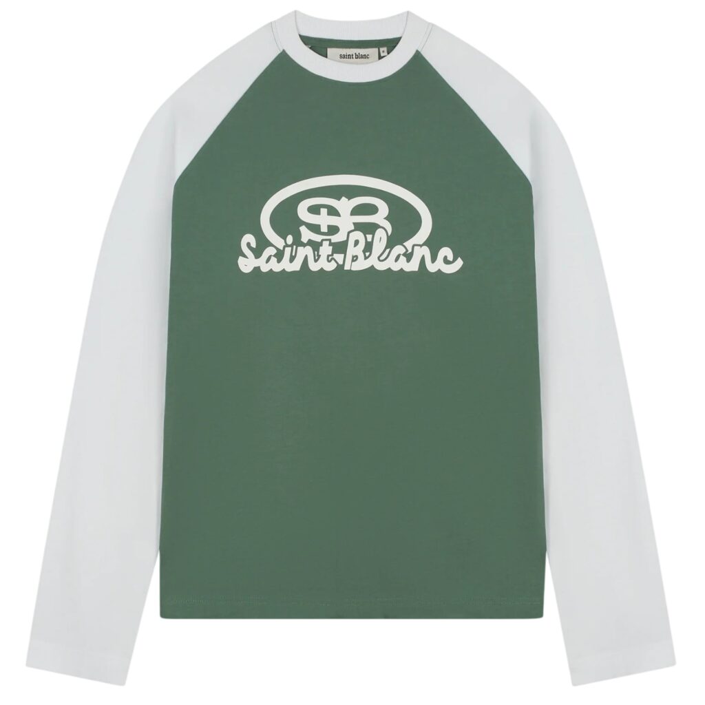Saint Blanc Blend Logo Raglan Longsleeve T-shirt Groen/Wit