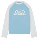 Saint Blanc Blend Logo Raglan Longsleeve T-shirt Licht Blauw/Wit