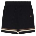The Couture Club Crochet Knitted Stripe Korte Broek Zwart