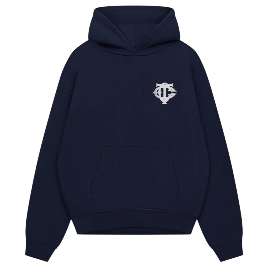 The Couture Club Heavyweight Monogram Applique Emblem Hoodie Navy
