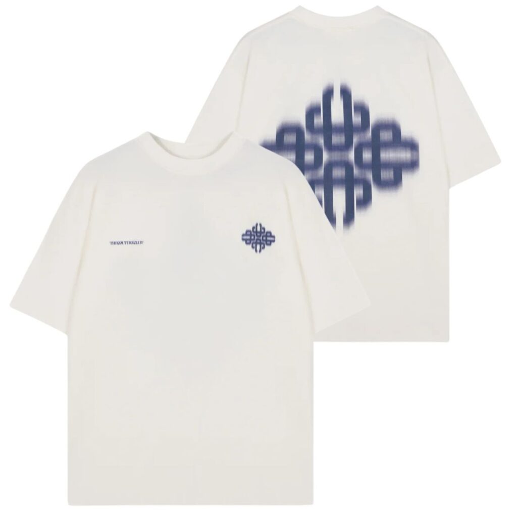 The Couture Club Motion Blurred Emblem T-shirt Off White/Navy