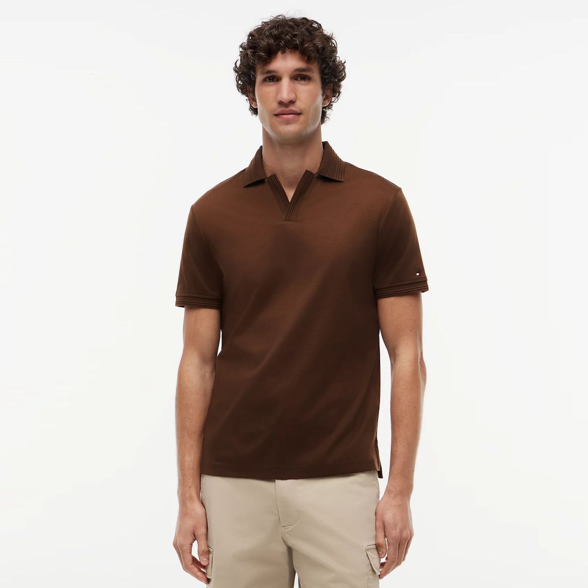 Tommy Hilfiger Collar Intrest Polo Bruin
