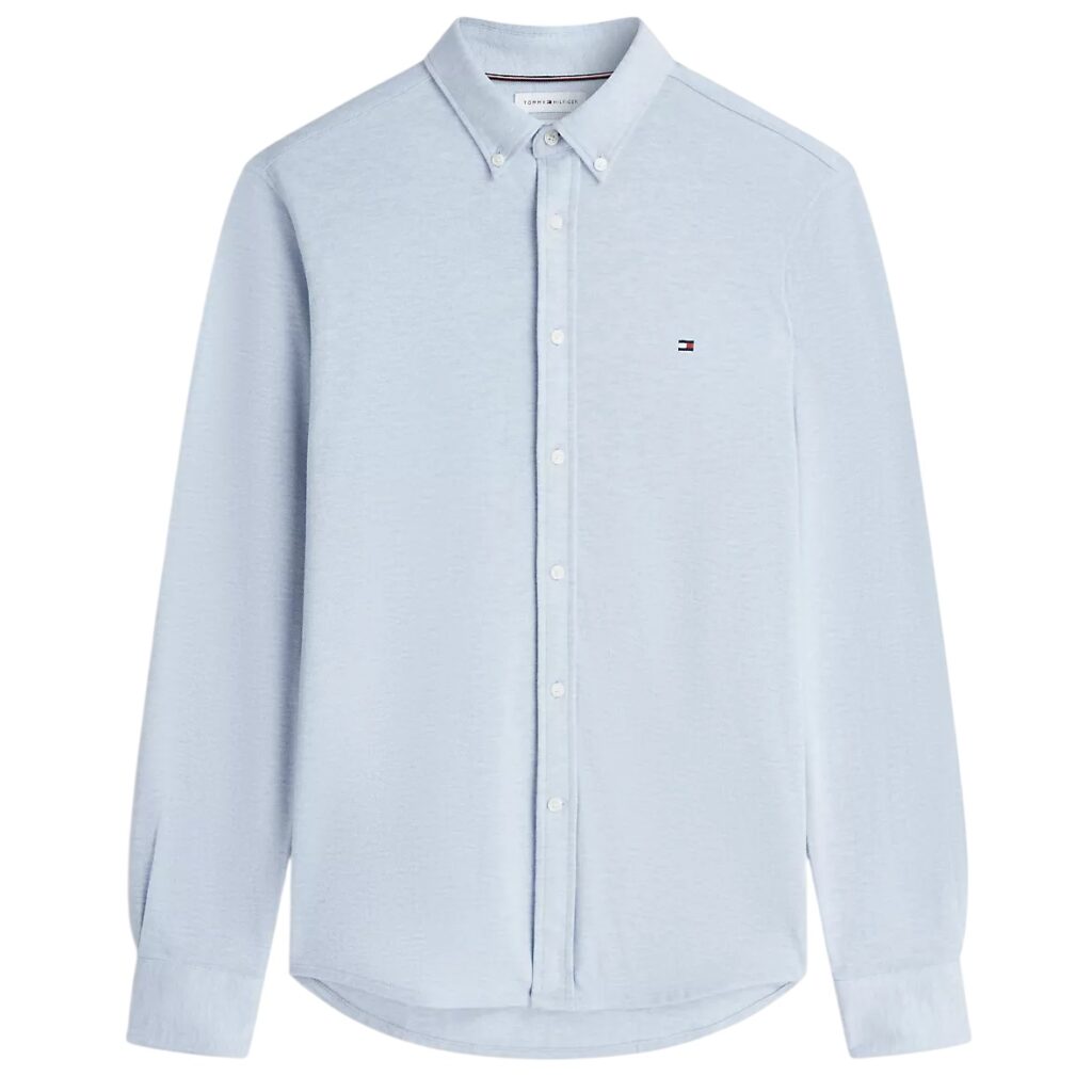 Tommy Hilfiger Knit Pique Feather Overhemd Licht Blauw