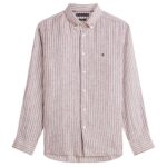 Tommy Hilfiger Linen Bengal Stripe Overhemd Bruin