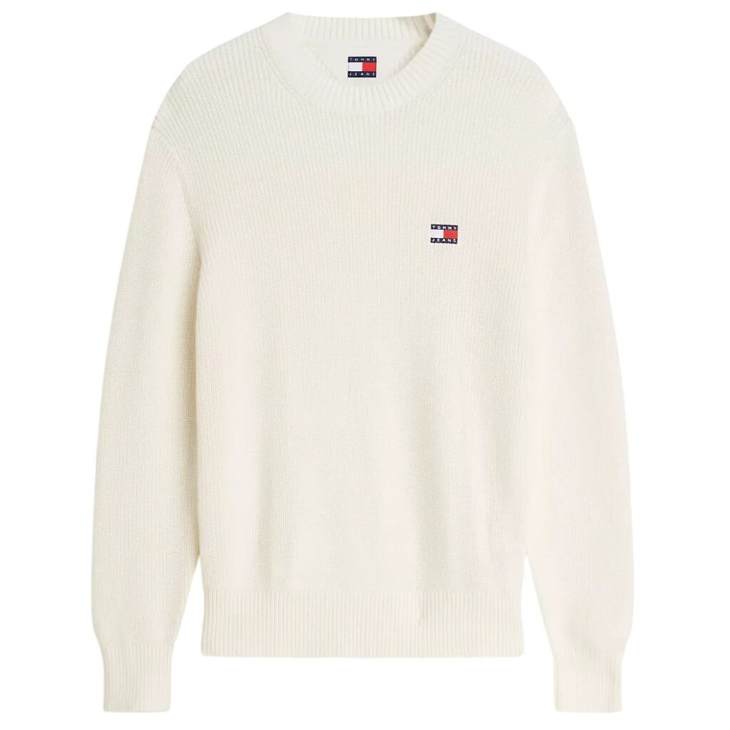 Tommy Jeans Badge Knit Sweater Off White