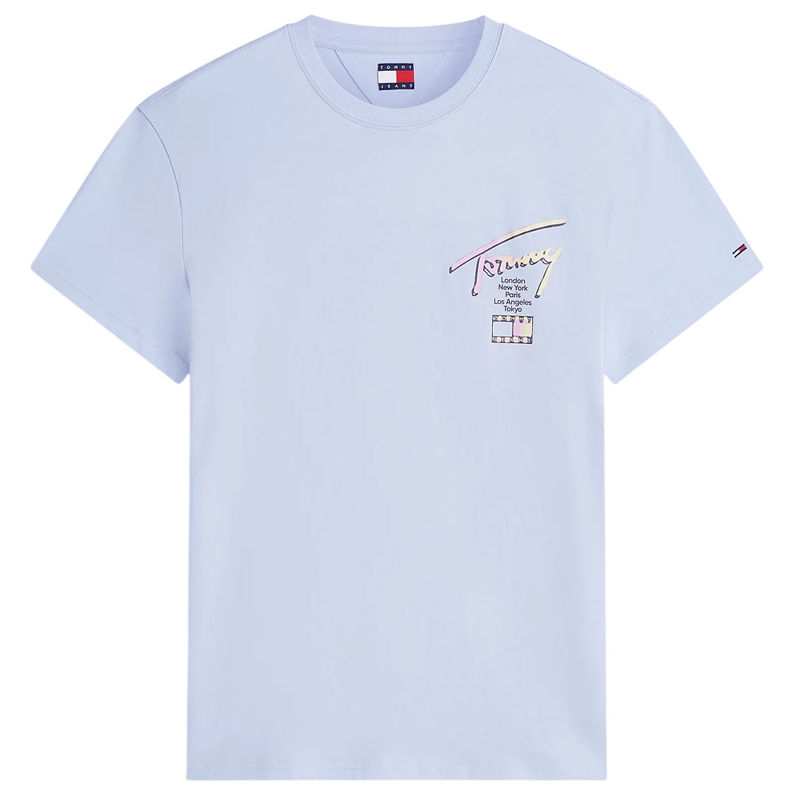 Tommy Jeans Regular City Sign T-shirt Licht Blauw