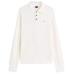 Tommy Jeans Slim Essential Polo Sweater Off White