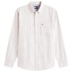 Tommy Jeans Stripe Oxford Overhemd Wit/Beige