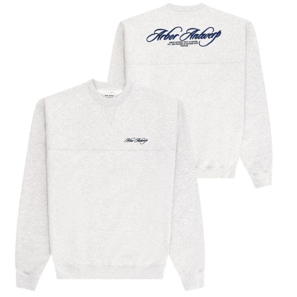 Arbor Antwerp Cursive Sweater Grijs