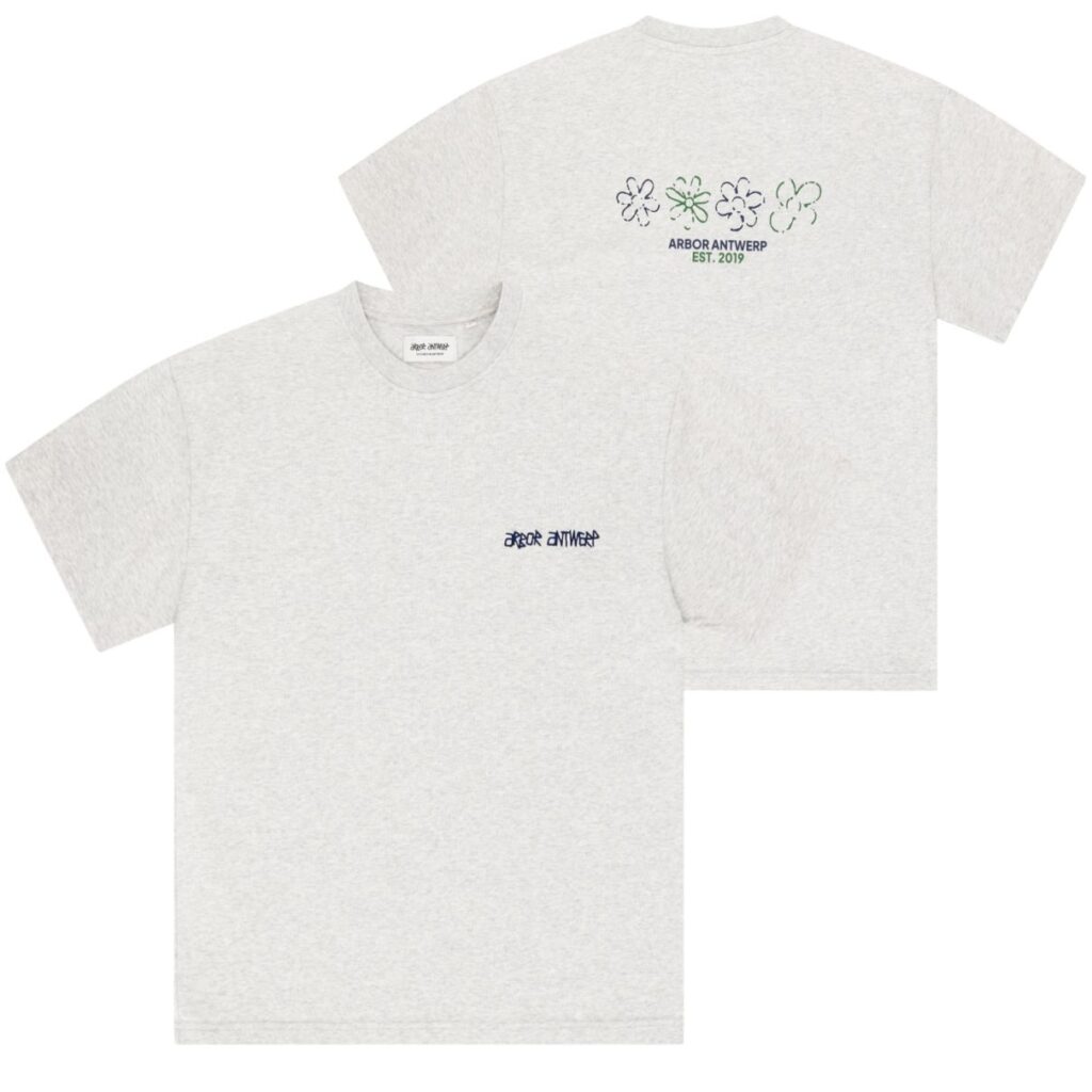 Arbor Antwerp Flower Quartet T-shirt Grijs