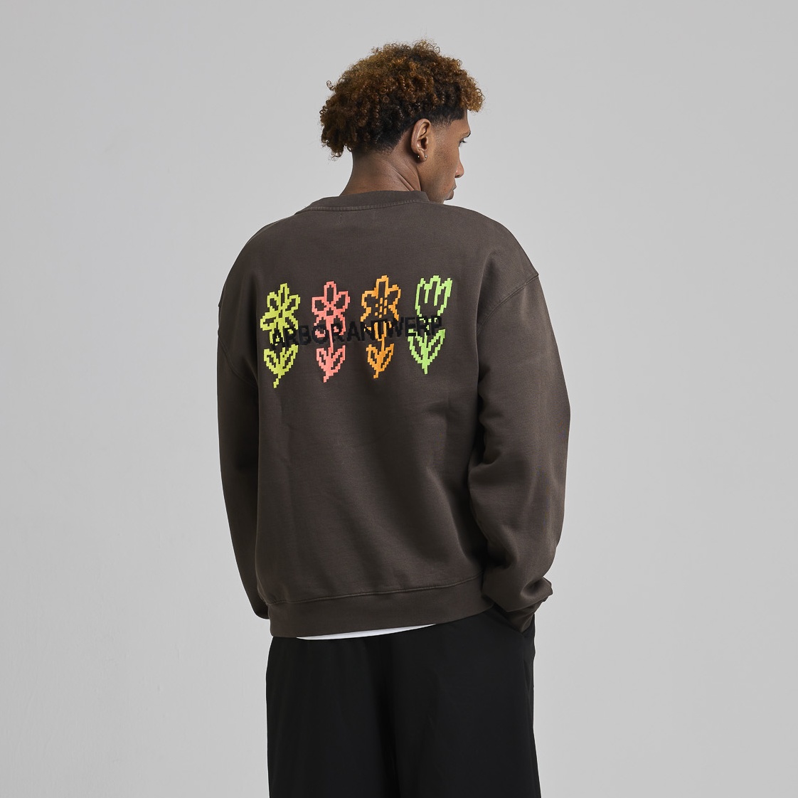 Arbor Antwerp Pixel Flower Sweater Bruin