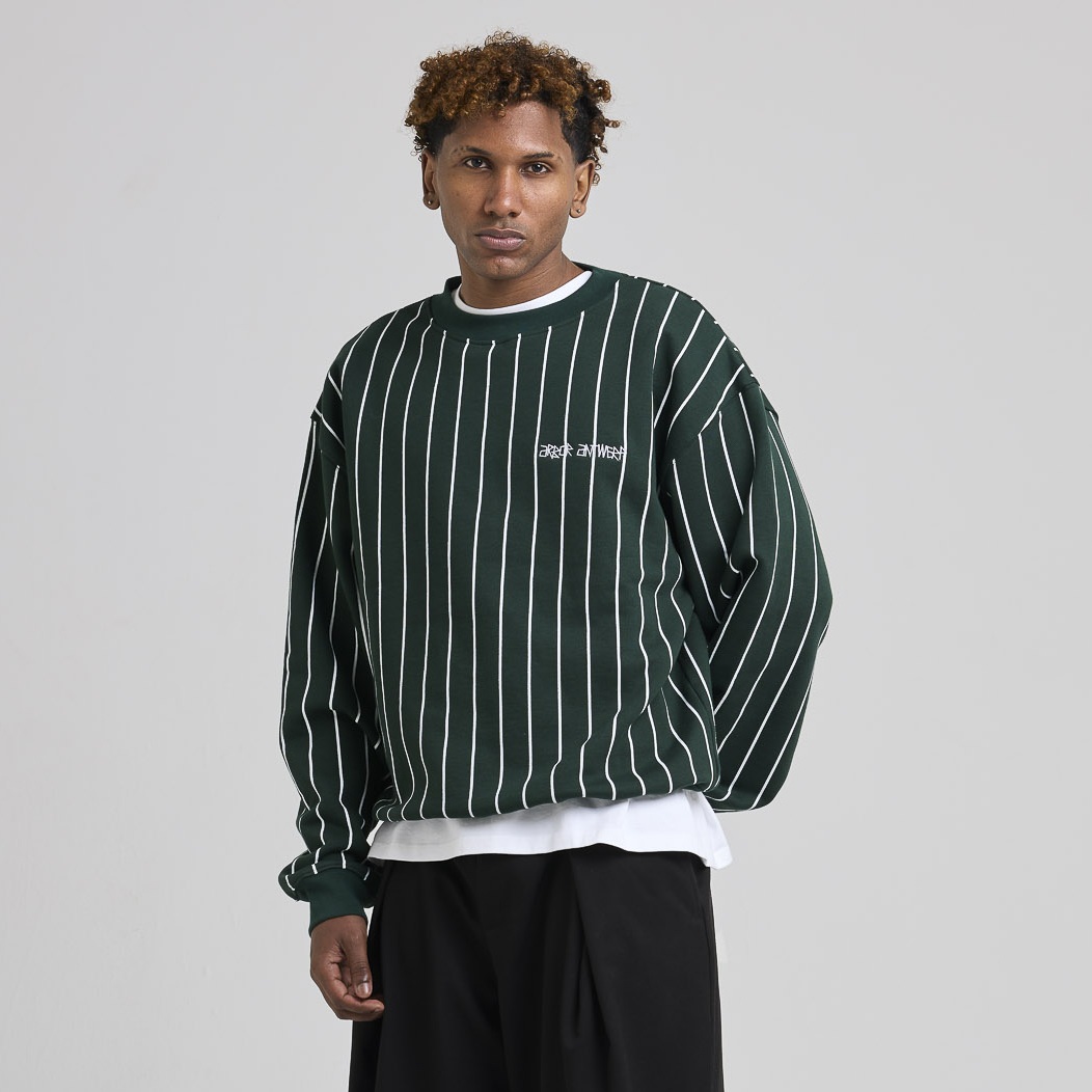 Arbor Antwerp Vertical Lines Sweater Donker Groen