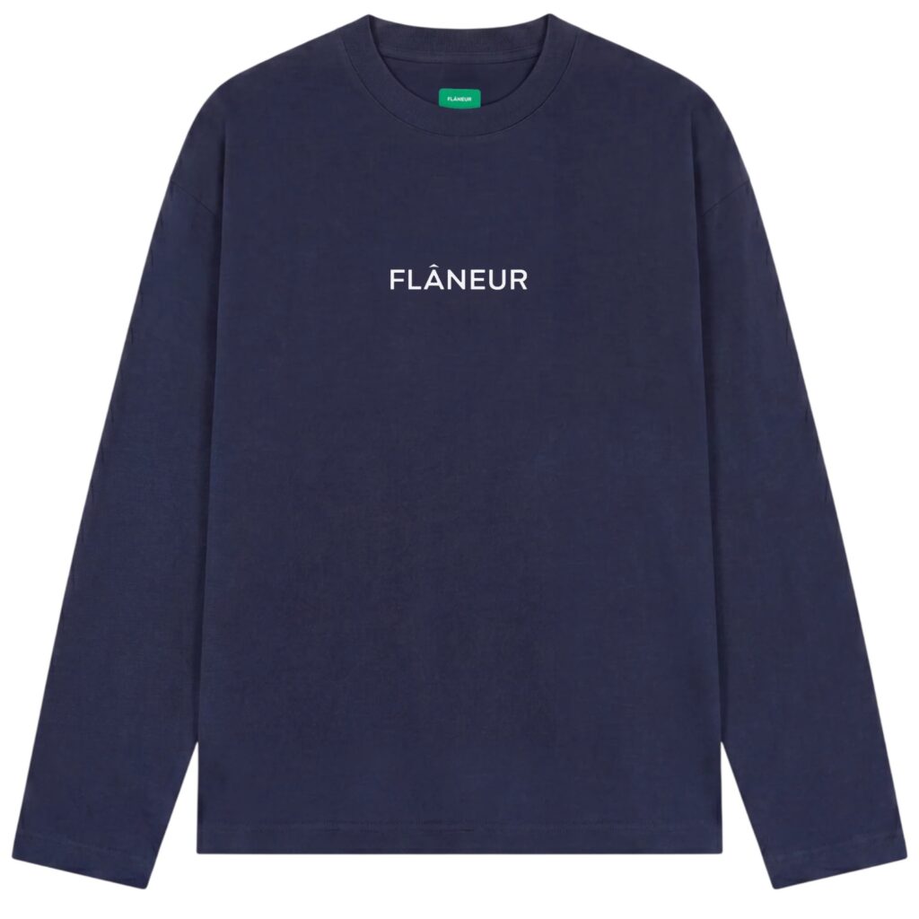 Flâneur Box Logo Longsleeve T-shirt Donker Blauw