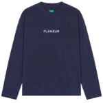 Flâneur Box Logo Longsleeve T-shirt Donker Blauw