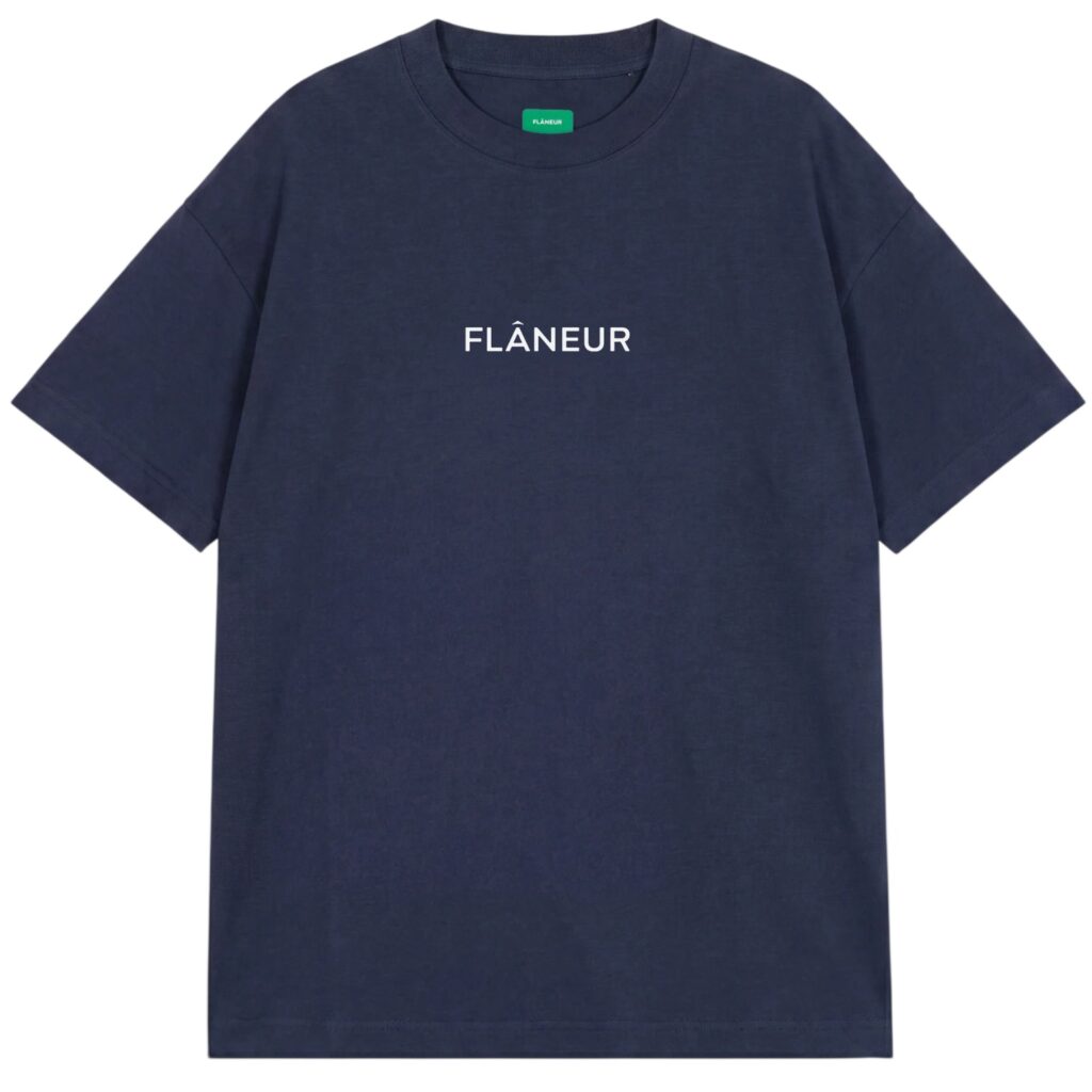 Flâneur Box Logo T-shirt Donker Blauw