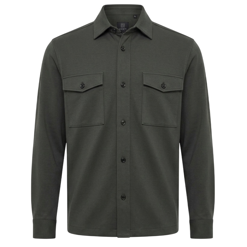Genti Midtown Overshirt Donker Groen