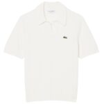 Lacoste Bouclé Knit Polo Off White