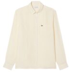 Lacoste Striped Linen Overhemd Geel/Wit
