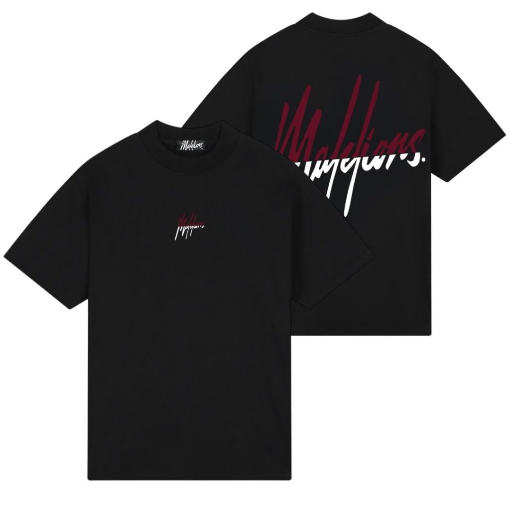 Malelions Split T-shirt Zwart