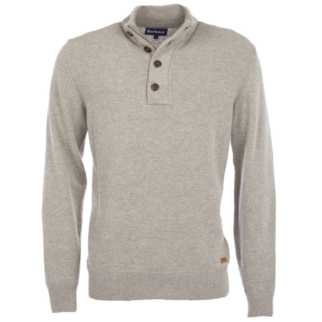 Barbour Essential Patch Half Zip Sweater Grijs