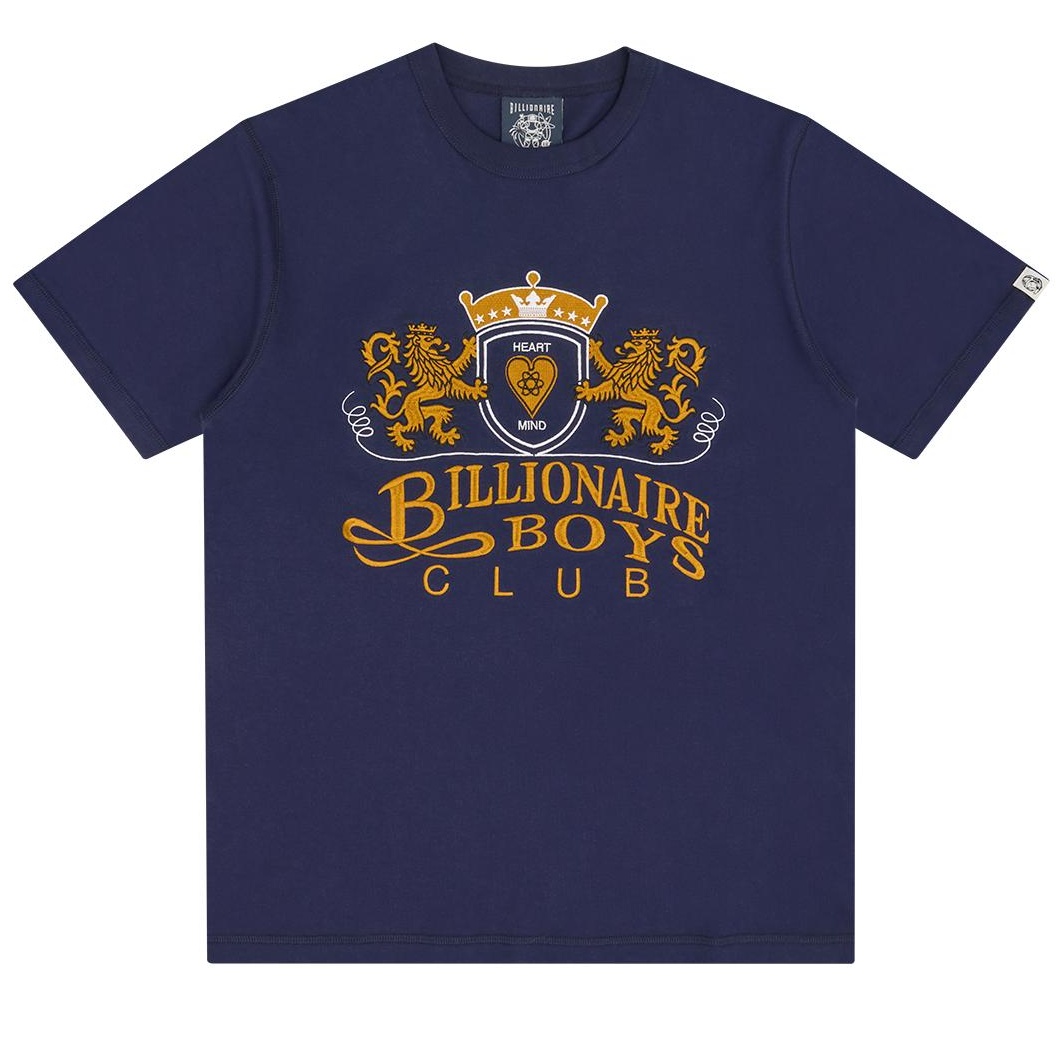 Billionaire Boys Club Embroidered Crest Logo T-shirt Navy