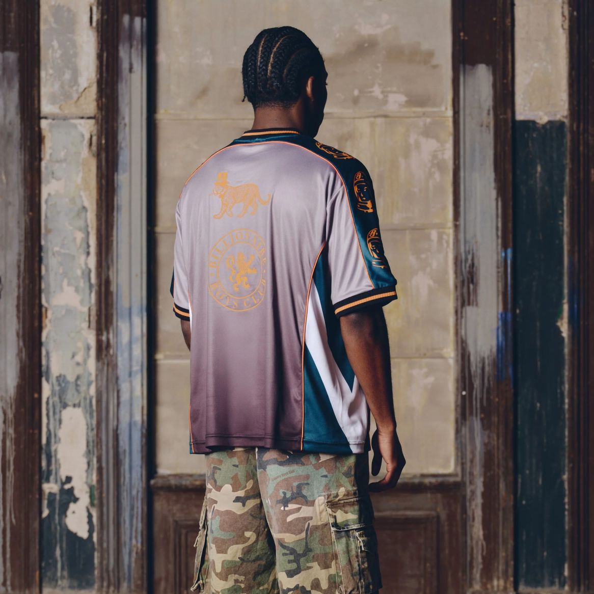 Billionaire Boys Club Panelled Football Shirt Grijs