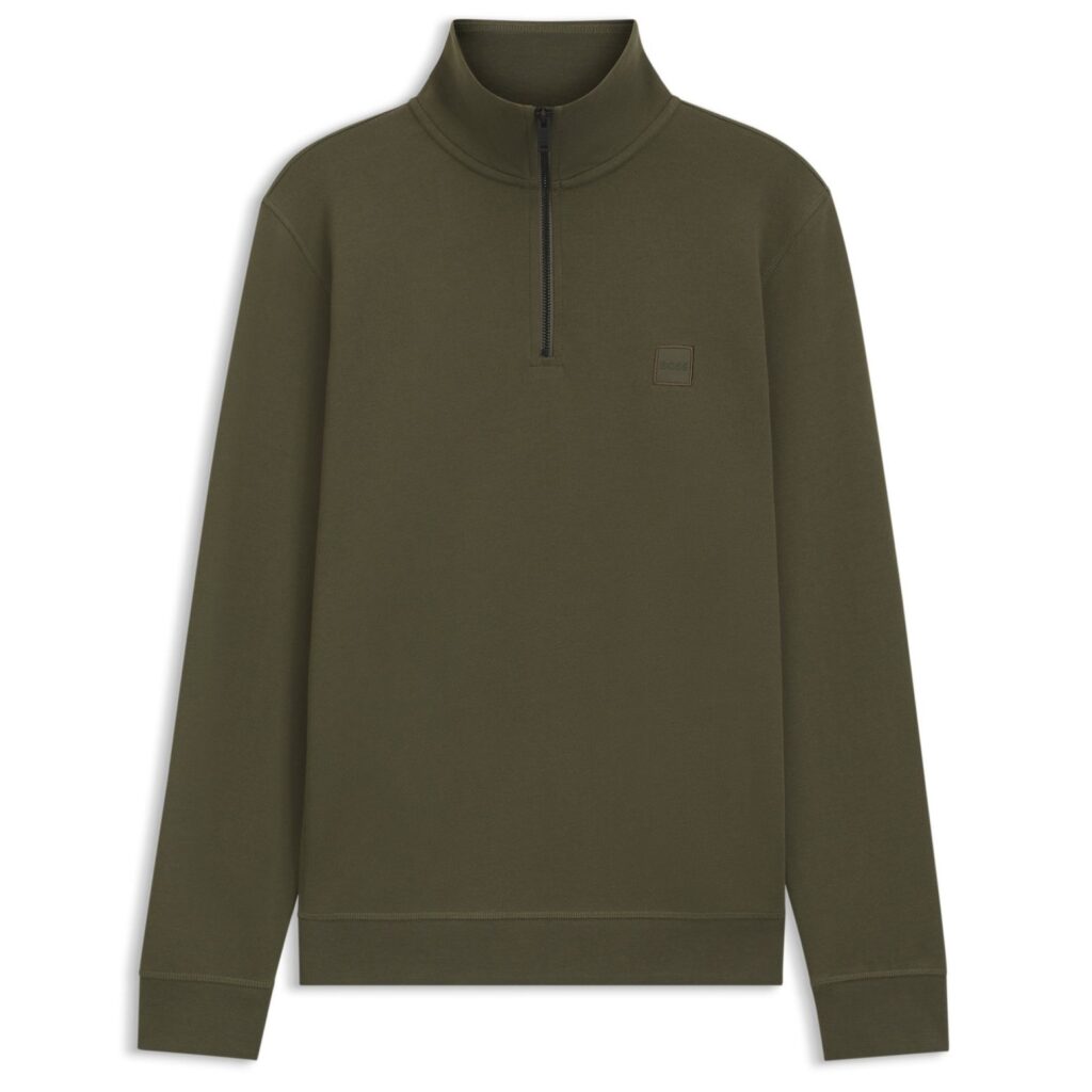 Boss Zetrust Half Zip Sweater Donker Groen