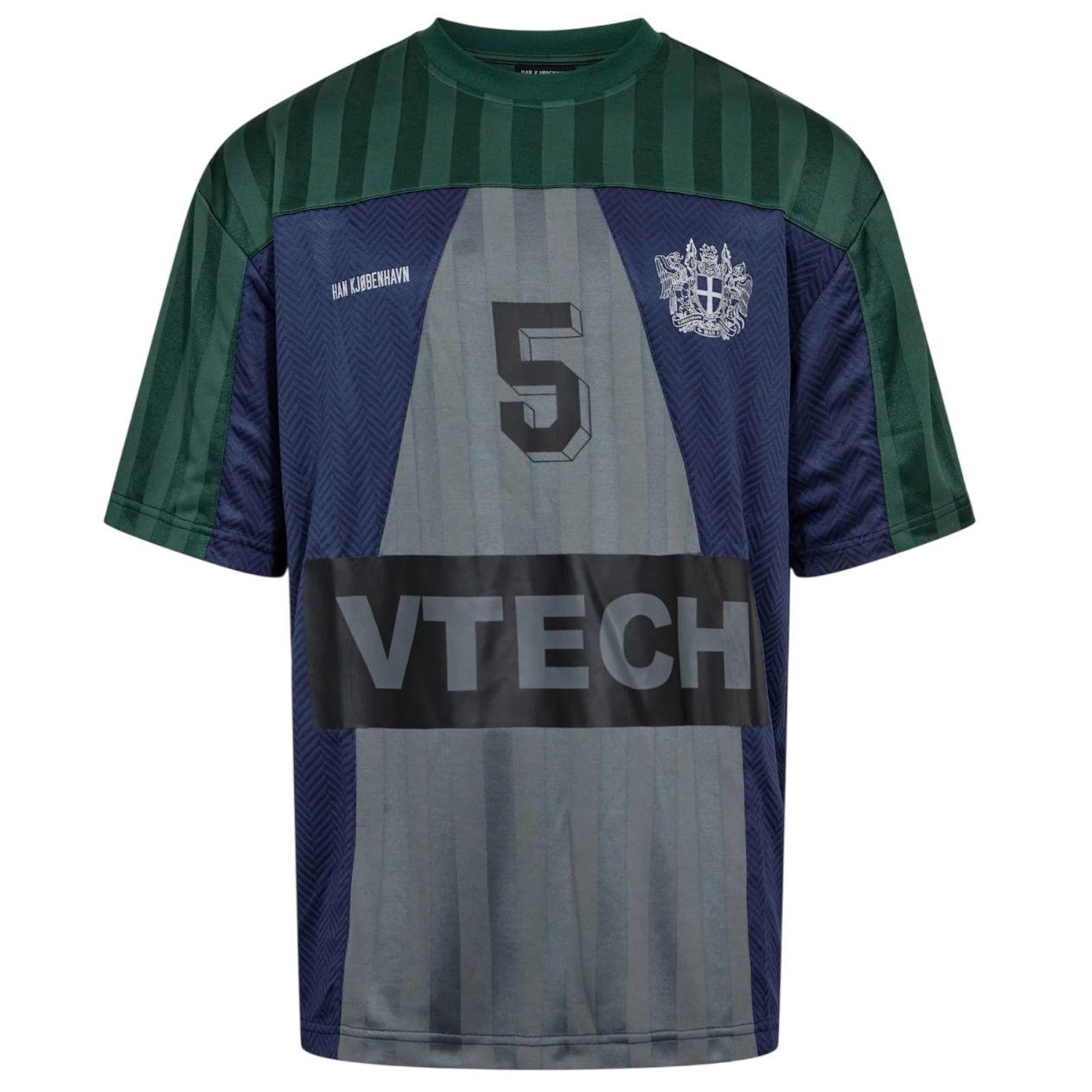 Han Kjøbenhavn Club Oversized T-shirt Donker Groen/Navy/Grijs