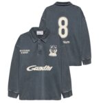 Hopeium Football Gandhi Longsleeve Polo Antraciet
