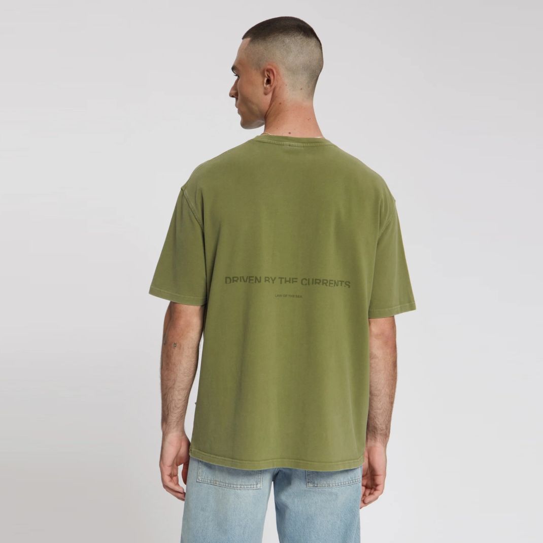 Law of the Sea Aqualis Garment Dyed T-shirt Donker Groen
