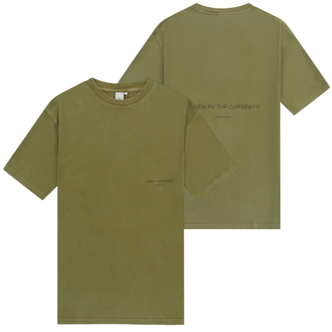 Law of the Sea Aqualis Garment Dyed T-shirt Donker Groen