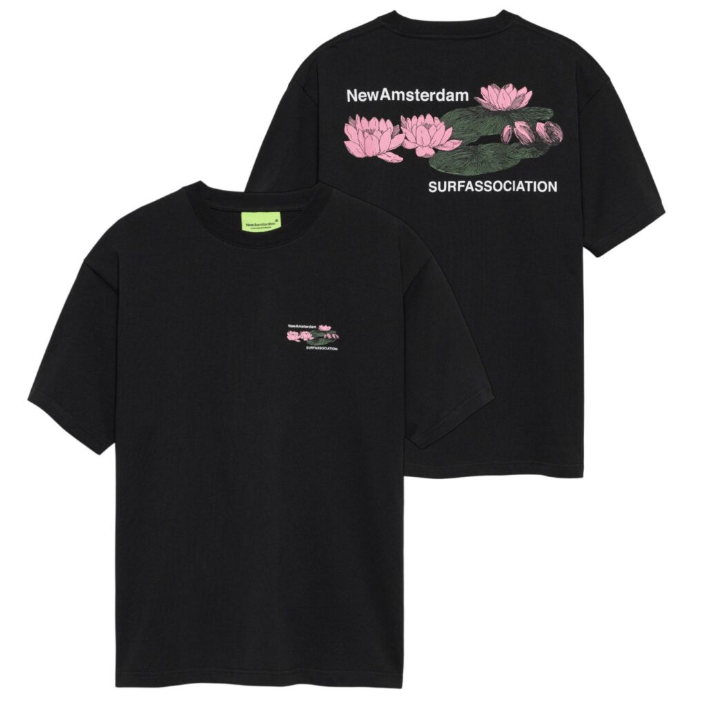 New Amsterdam Surf Association Lilies T-shirt Zwart