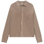 The Couture Club Contrast Knit Crochet Overhemd Bruin