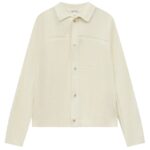 The Couture Club Contrast Knit Crochet Overhemd Off White